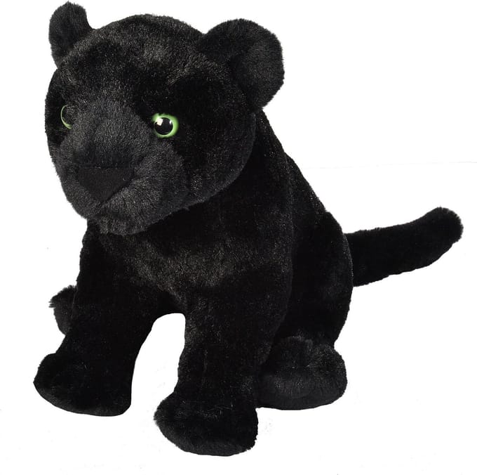 Wild Republic Pluche panter knuffel - zwart - 40 cm - knuffeldier - panterknuffel