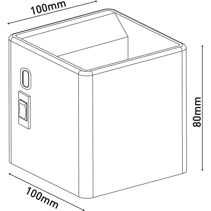 Näve LED wandlamp Cube accu, magnetisch, zwart