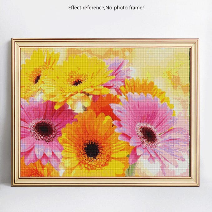Peinture Diamant Ronde Complète Fleur Strass Image Broderie Diamant Vente 5D DIY Diamant 20X30 yellow