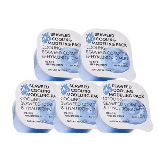 Nature Republic Real Skin Lab Masque Modelant Lot de 5 Spécial (3 types) Seaweed Cooling white