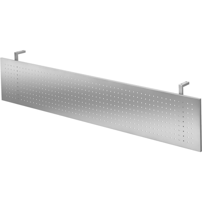 Frontpaneel voor bureautafels, metaal, geperforeerd, zilverkleurig gemoffeld, B 1800 mm