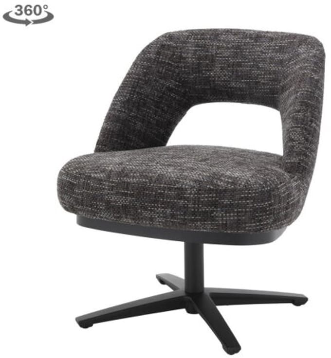 Tower Living Eetkamerstoel Caldes draaibaar Chenille - TED 17 blue-grey