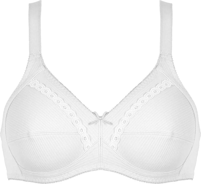 Naturana katoenen soft BH zonder beugels 80B wit