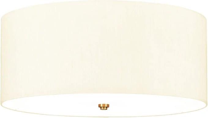 Designer's Lightbox LED Plafondlamp Fletcher Flush | 5X E27 Max 60W | Dimbaar | Aged Brass with Ivory Shade