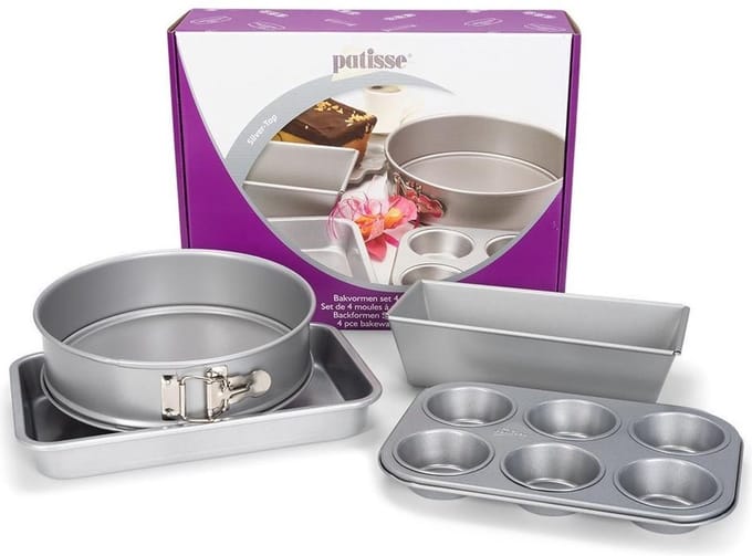 Patisse Bakvormset 37 X 30 Cm Staal Zilver 4-delig