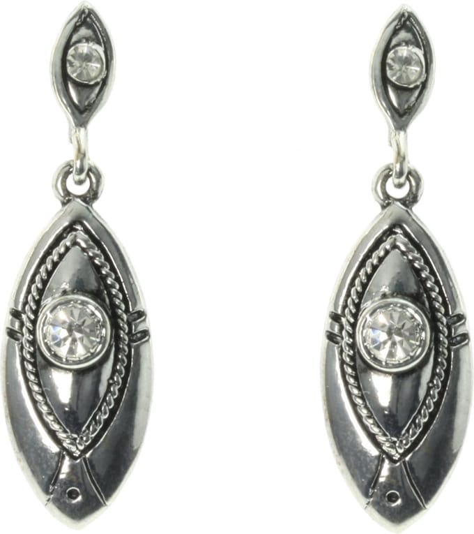 Behave - Vintage oorhanger met kristal - Nikkelvrij