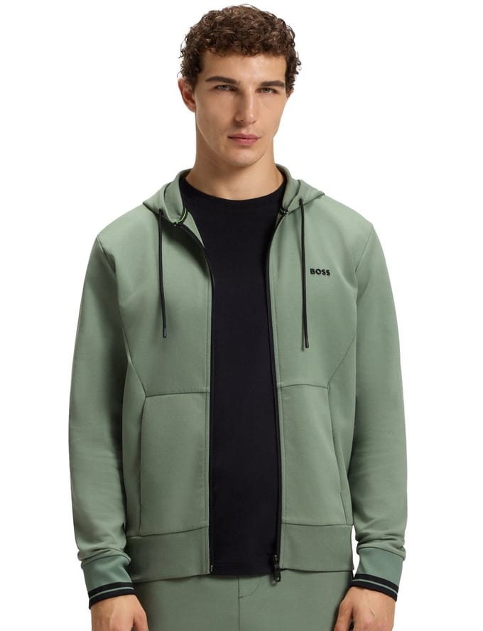 Boss Green vest groen effen sweatvest regular fit