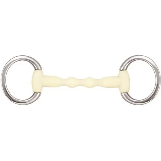 Olijfbit voor rechte paarden Soyo Happy mouth "mullen" 125 mm