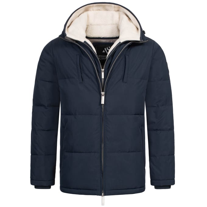 Alessandro Salvarini Heren Winter Gewatteerde Jas AS-457 – 2in1 Met Uitneembare Teddyfleece & Dubbele Capuchon