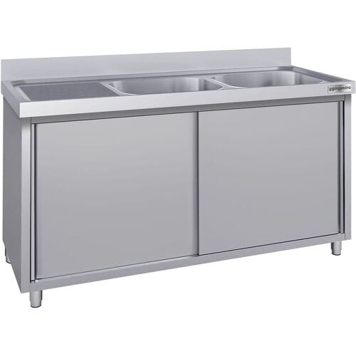 GGM Gastro Spülschrank ECO - 2000x700mm - mit 2 Becken rechts Zilver