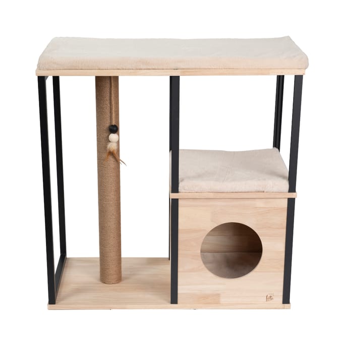 Designed by Lotte Krabpaal van hout Nala M naturel / zwart kat