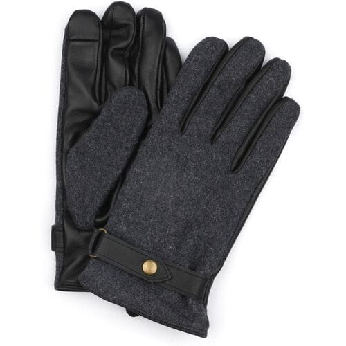 Suitable Handschoen Wool Leer Antraciet Zwart - Maat 8.5 - Heren