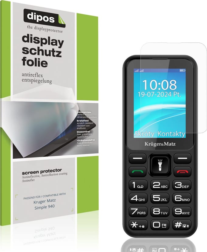 dipos – 4x Matte Beschermfolie geschikt voor Kruger Matz Simple 940 | Krasbestendige & antireflecterende Screenprotector Ultra-Thin