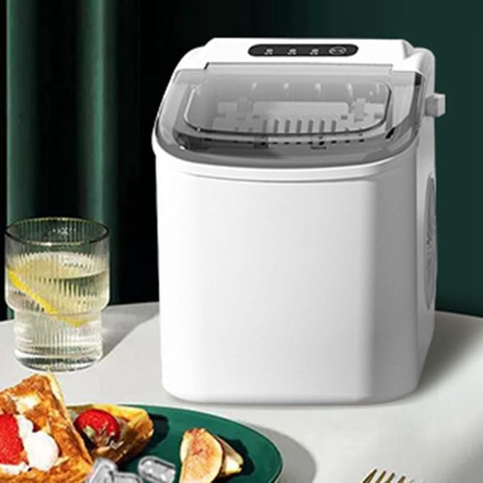 Aanrecht IJsmachine Mini Ronde Blokjes Automatische IJsklontjes Machine voor Thuis Feest Keuken gray