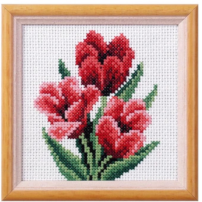 Borduurpakket - Voorgedrukt - Tulpen