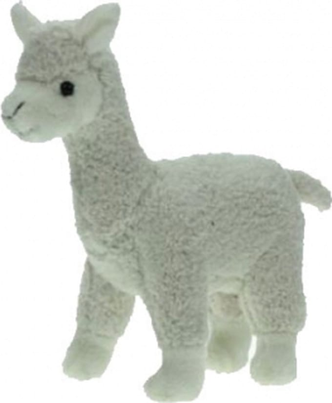 Pluche knuffel lama wit 23 cm