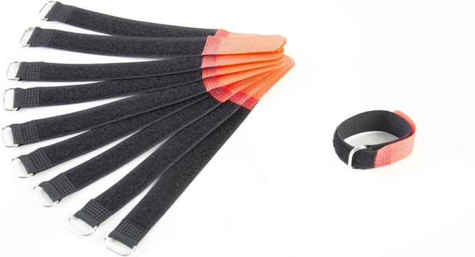 MUSIC STORE kabel klitteband rood 16cm, 10er Set - Kabelbinding