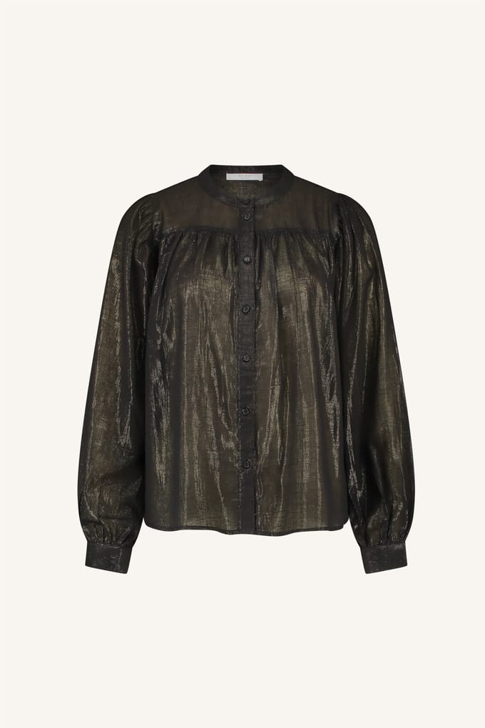 By-Bar Meggie Lurex Blouse Midnight Größe: S | Longsleeves Outlet | Damen