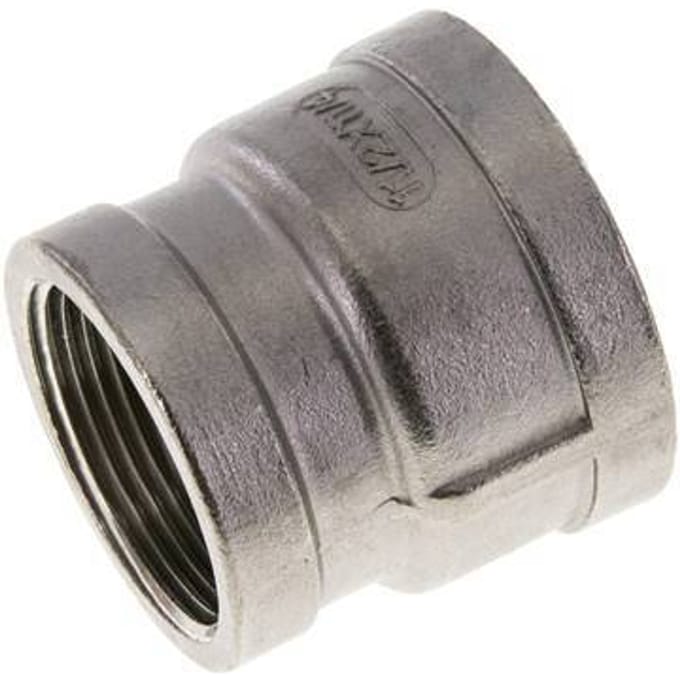 1 1/2'' NPT x 1 1/4'' NPT RVS Ronde Sok 16 Bar