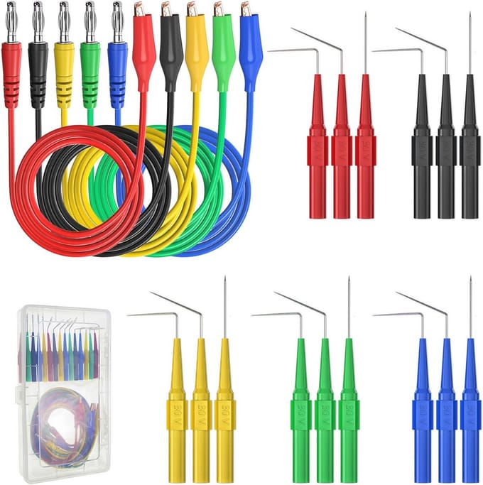 20-in-1 Testleidingen Set met Terugprobe Pins en Banaan Stekker voor Multimeter