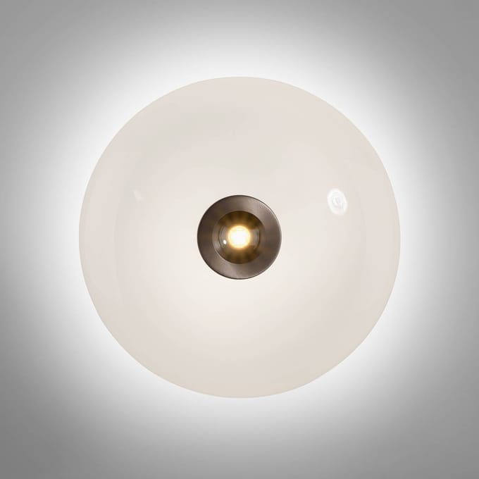 LED plafondlamp PURE Vitrum bruin/opaal glas/aluminium Ø 45 cm