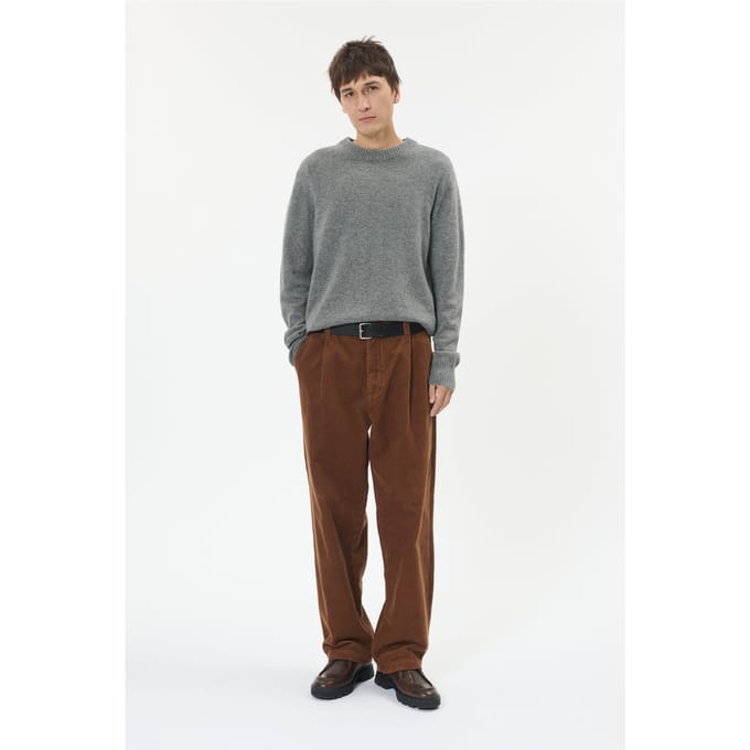 Gebreide pullover van lamswol met ronde hals