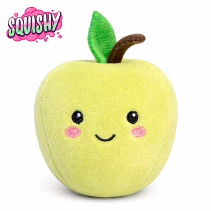 Groene Appel Mini Squishy Pluche Knuffel 7 cm