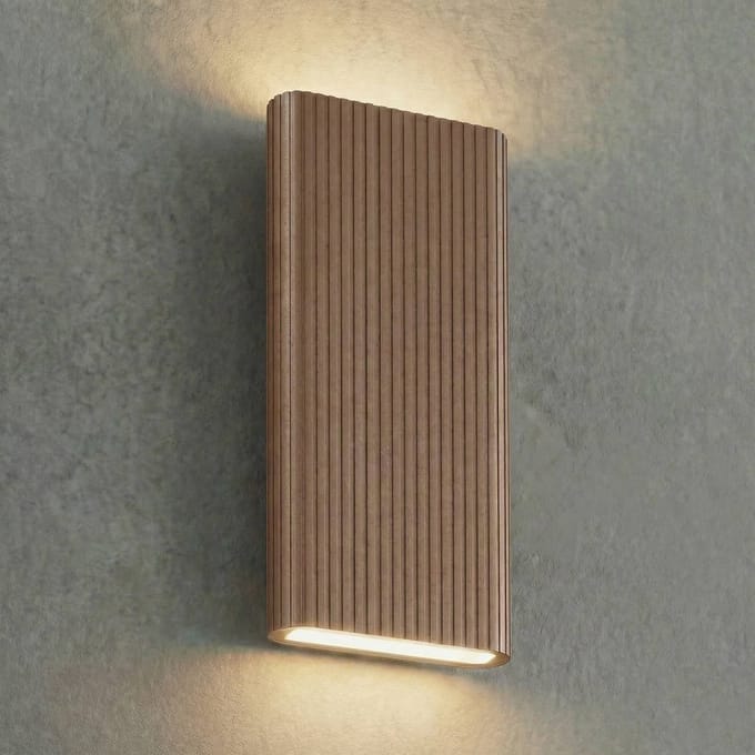 Lucande LED buiten wandlamp Raija donkerbruin hoogte 40 cm CCT