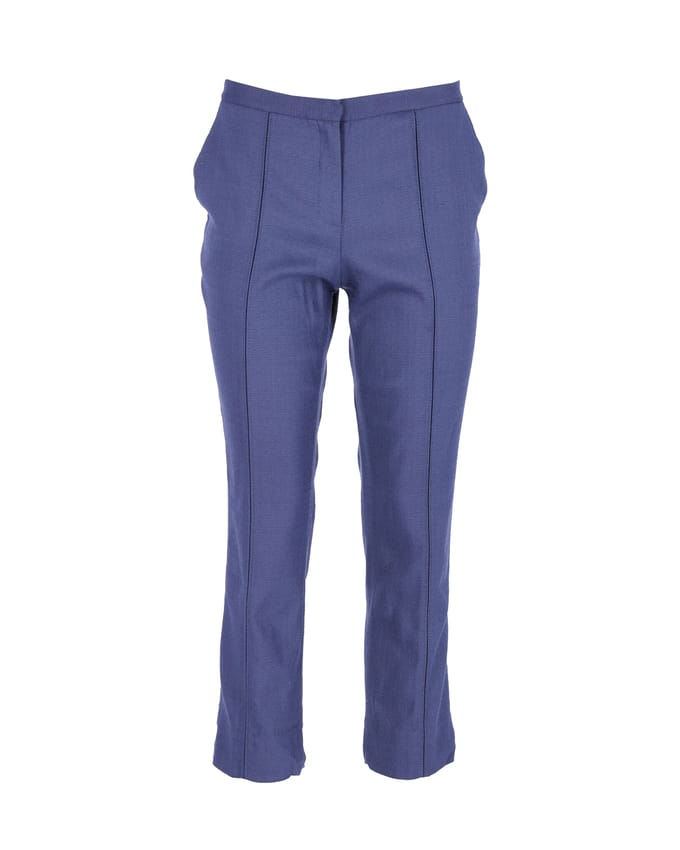 Diane Von Furstenberg broek met plooien in blauwe viscose