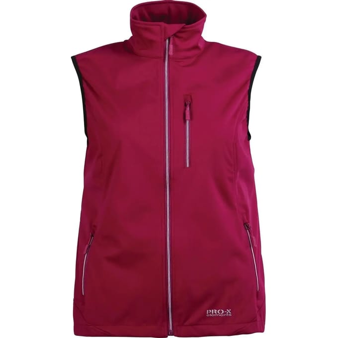 Pro-x Elements Sofshellvest Sina Dames Polyester Bordeaux Maat 36