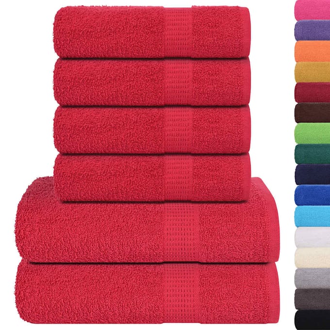vidaXL - 6-delige - Handdoekenset - FROGN - 360 - g/m² - rood