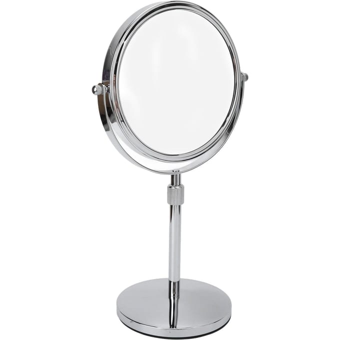 Miroir de Maquillage de Table Maison 7 Pouces Hauteur Réglable Double Face Grossissement 3X Miroir de Vanité white