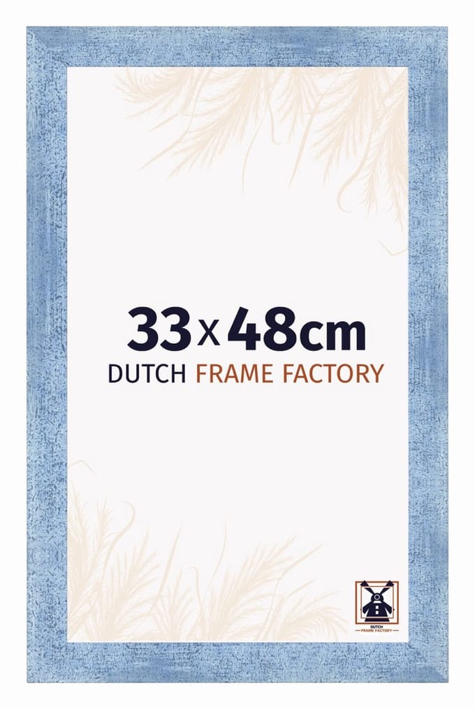 Fotolijst 33x48 cm - MDF - Helder Blauw Geveegd - Praag