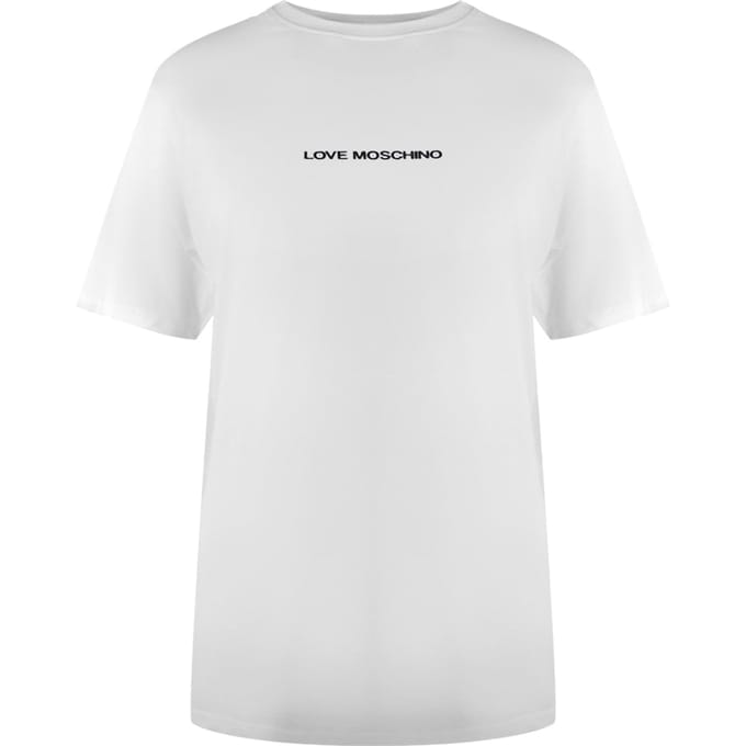 Love Moschino T-shirt Met Opvallend Logo In Wit