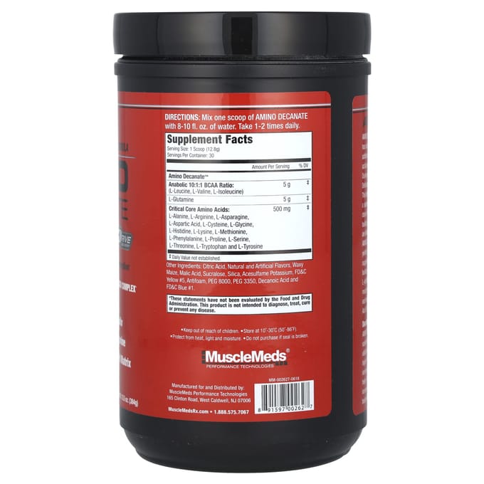 MuscleMeds, Amino Decanoate, Citron Vert, 13.5 oz (384 g)