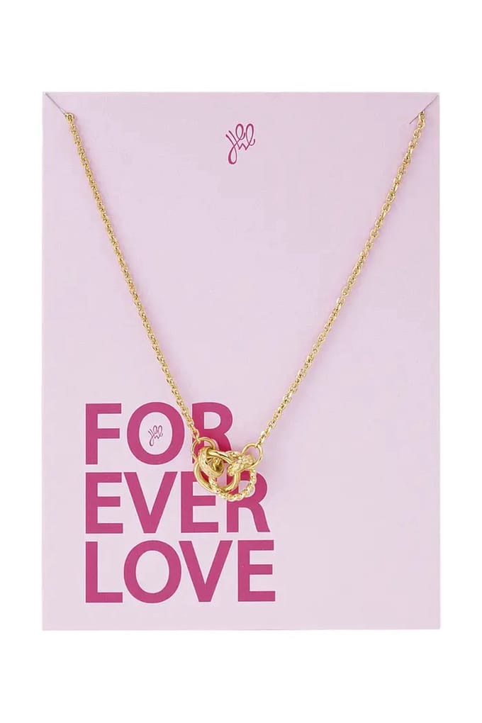 Ketting verbonden cirkels - goud roestvrij staal- moederdag cadeau