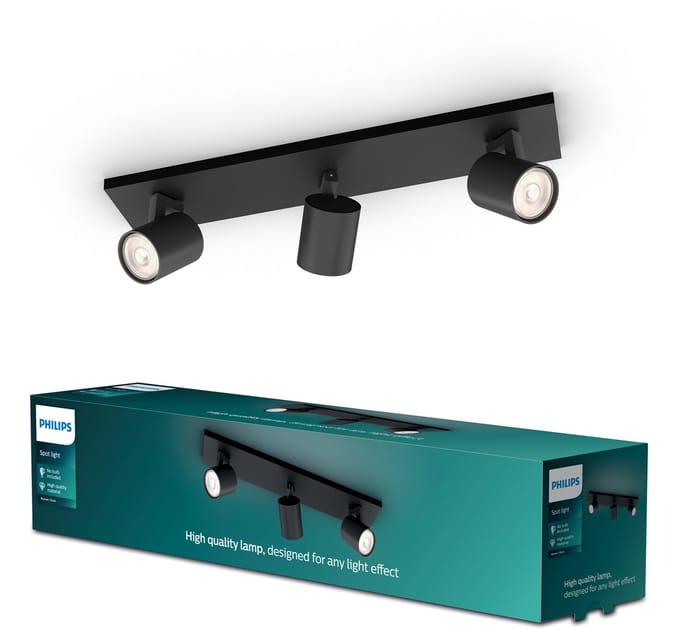 Philips Runner opbouwspot - 3-lichts - zwart