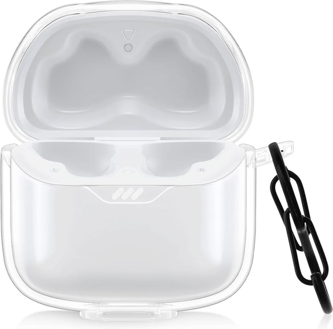 kwmobile Earphones Case for JBL Tune Flex Case - Clear TPU Silicone Earbuds Cover - Transparent