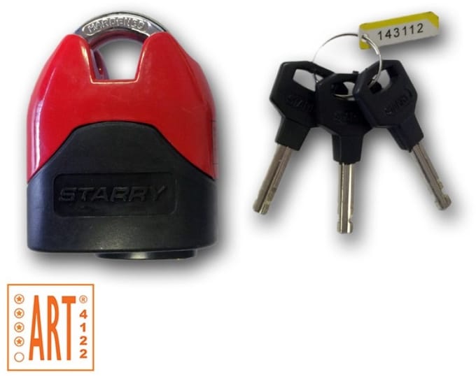 Starry Citycat Hangslot - ART4 - MBT4122 - Zwart en rood