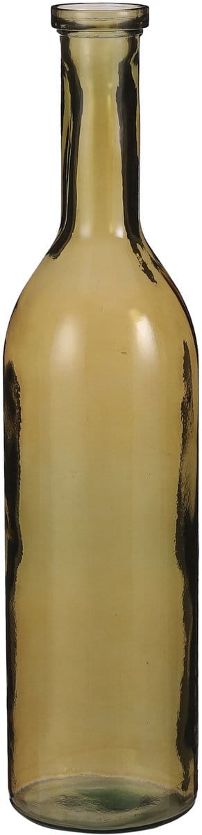 Mica Decorations Rioja Fles Vaas - H75 x Ø18 cm - Gerecycled Glas - Oker