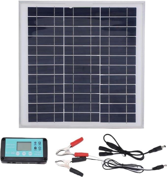 Zonne-energie Kit - Oplader Onderhouder - Batterij Opladen - Waterdichte Controller - 100W Paneel - Zwart