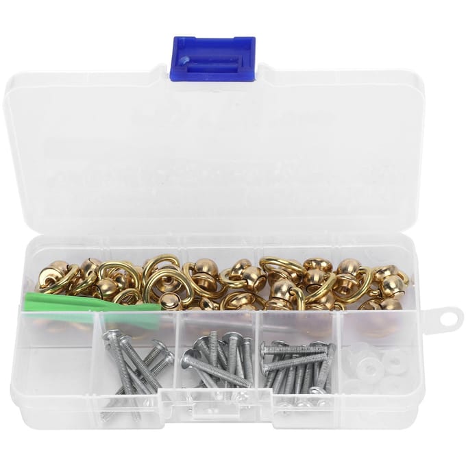 D-ring klinknagels draaibare kogelknop messing gesp handgreep connector knutselbenodigdheden KQ-603 gray