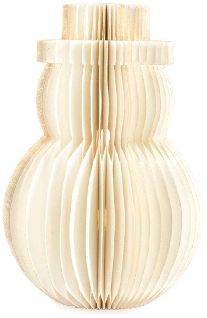 HomeBound - Papieren honeycomb sneeuwpop met verlichting – wit – 30 cm