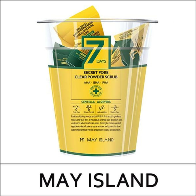 [MAY ISLAND] (s5) 7 Days Secret Pore Clear Powder Scrub (5g*12ea) 1 Pack yellow