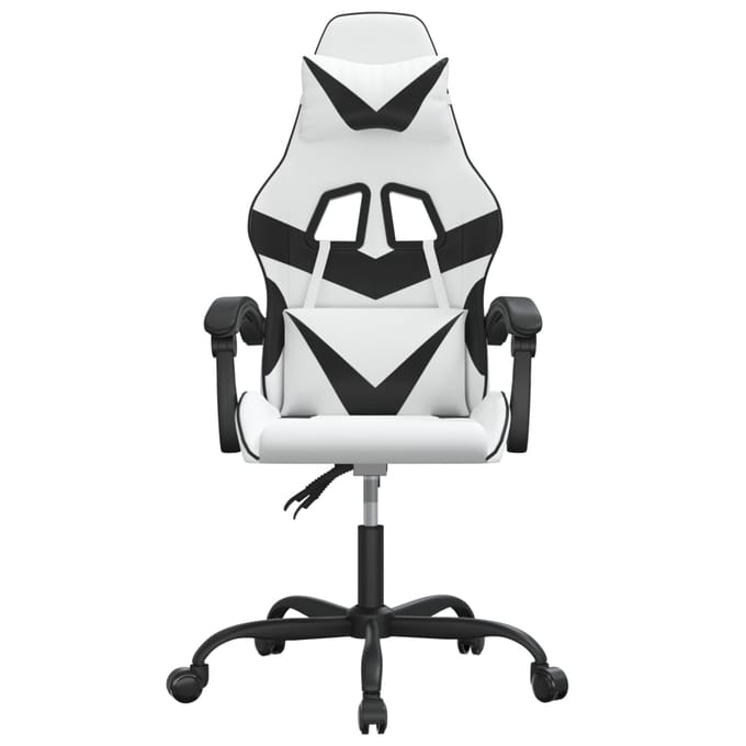 vidaXL - Gamestoel - kunstleer - wit - en - zwart