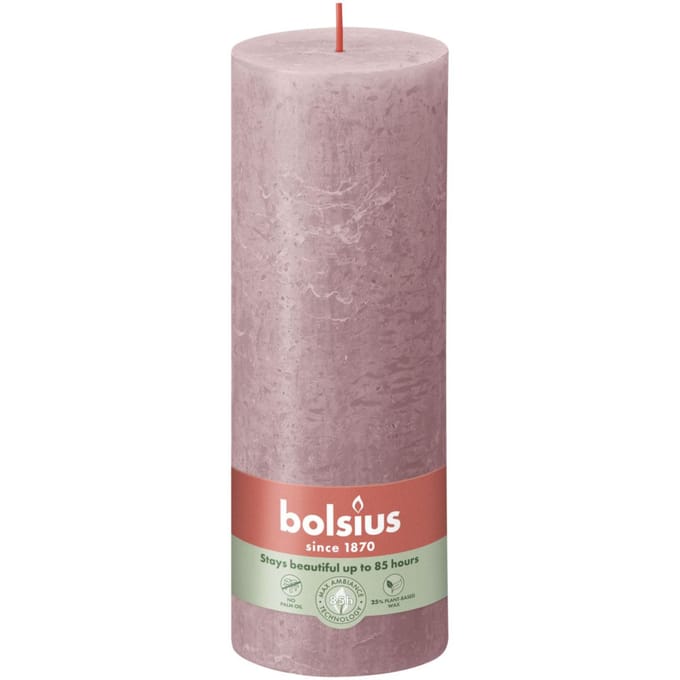 Bolsius Stompkaars Rustiek Ash Rose - 19 cm / ø 7 cm