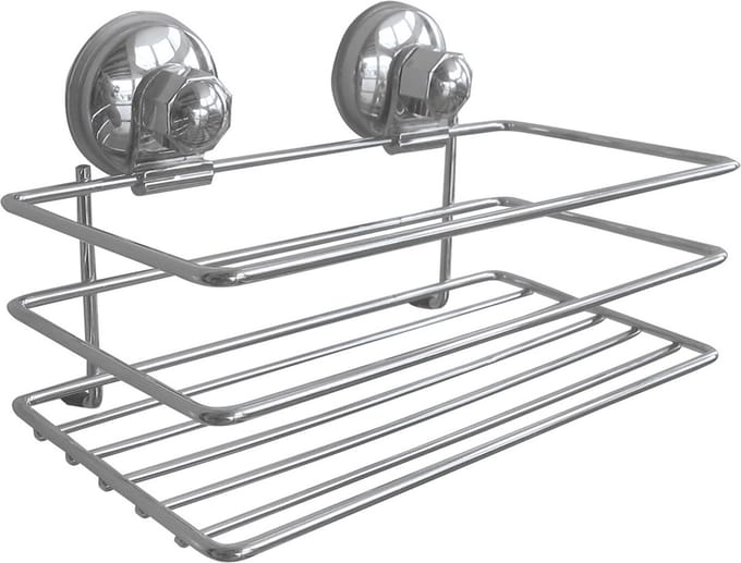 MSV doucherekje/badkamerrekje - zilver - 20 x 12 cm - metaal