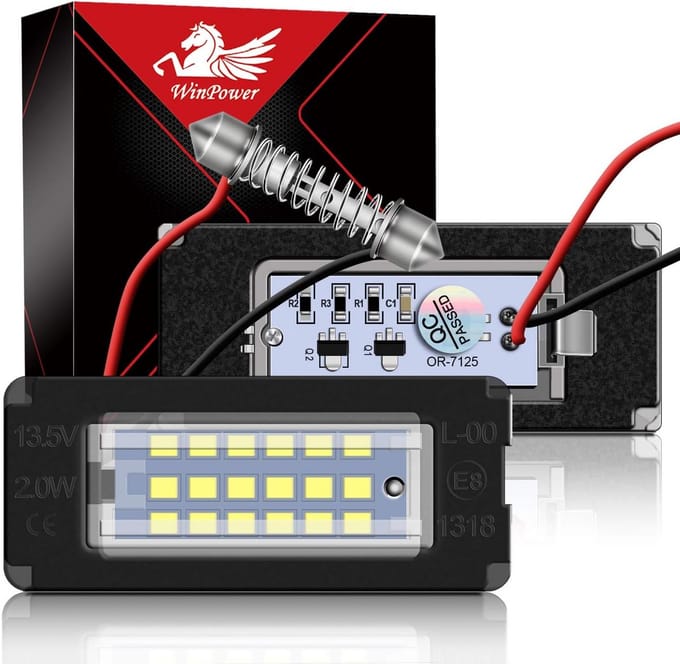 Set van 2 Error Free LED Kentekenplaatverlichting Cool White voor R55/R56/R57/R58/R59