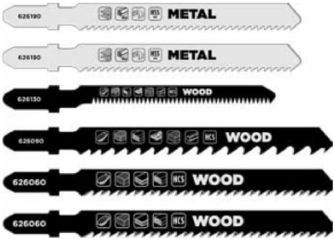 Decoupeerzaagbladen Set – 6-delig – Voor Hout & Metaal – In Cassette