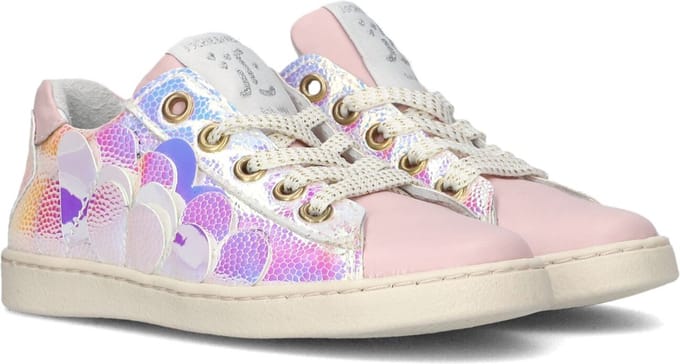 Jochie & Freaks Coco Lage sneakers - Leren Sneaker - Meisjes - Roze - Maat 23